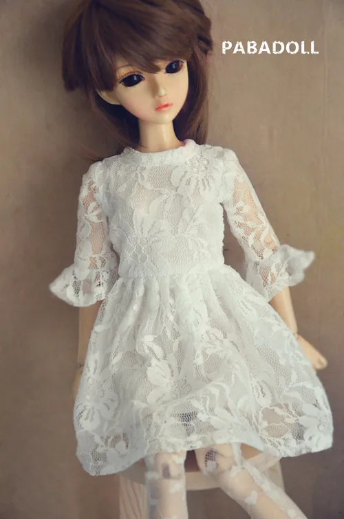 Красивое белое кружевное платье для куклы BJD 1/6 YOSD 1/4 MSD, 1/3 SD16 Одежда для куклы CWB96