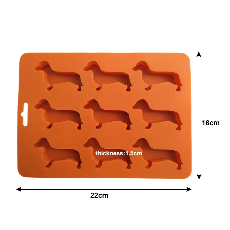 WALFOS креативный силиконовый Такса в форме щенка ледяной куб шоколадное печенье