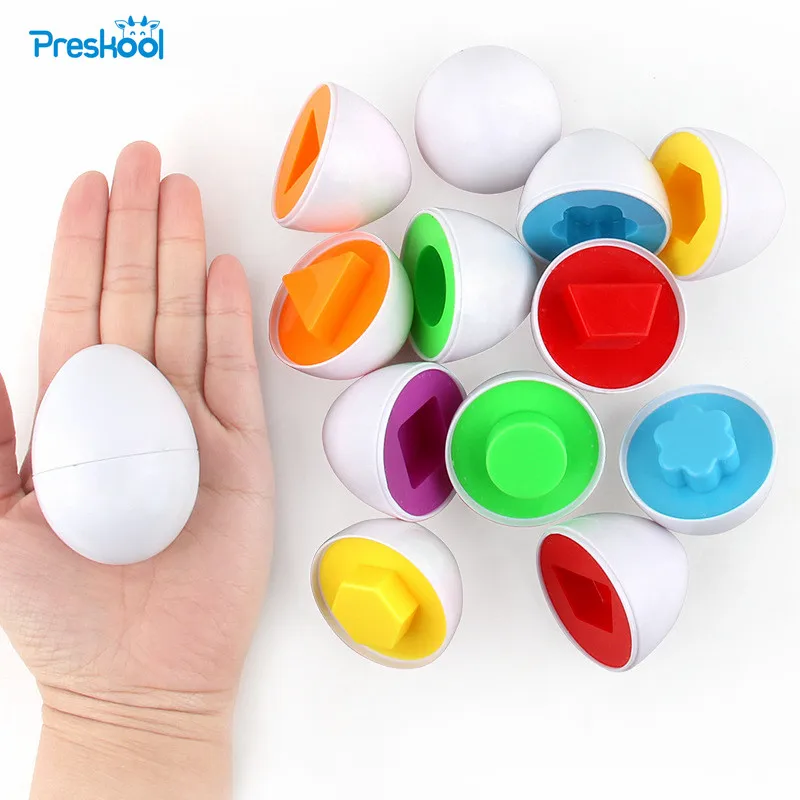 

Baby infant Educational Toys Paired Twisted egg identify color & shape insert intelligence Construction Blocks