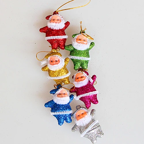 6 шт. Рождественская елка декора Санта Клаус кукла подвески дома магазин
