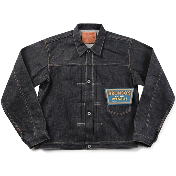 Немытая ВИНТАЖНАЯ ДЖИНСОВАЯ КУРТКА цвета индиго bronson 14 5 oz 44806XX|denim jacket|jacket jacketbronson