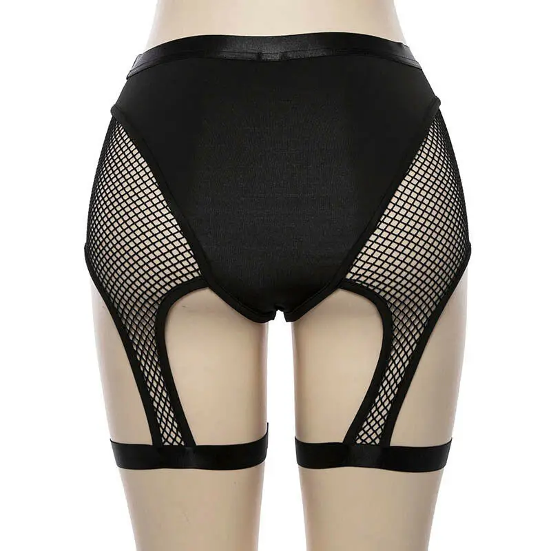 Women's Elastic Fishnet Waisted Booty Shorts See Through Triangle Brief Sheer Mesh Legging Pant Bottom Cover | Женская одежда