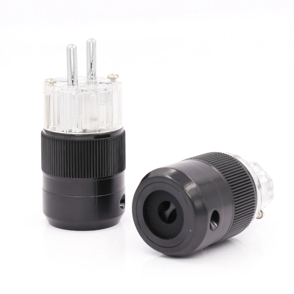 Одна пара HiFi аудио Класс Rhodium Plated Schuko Мощность разъем Audiophile DIY сети Мощность шнур