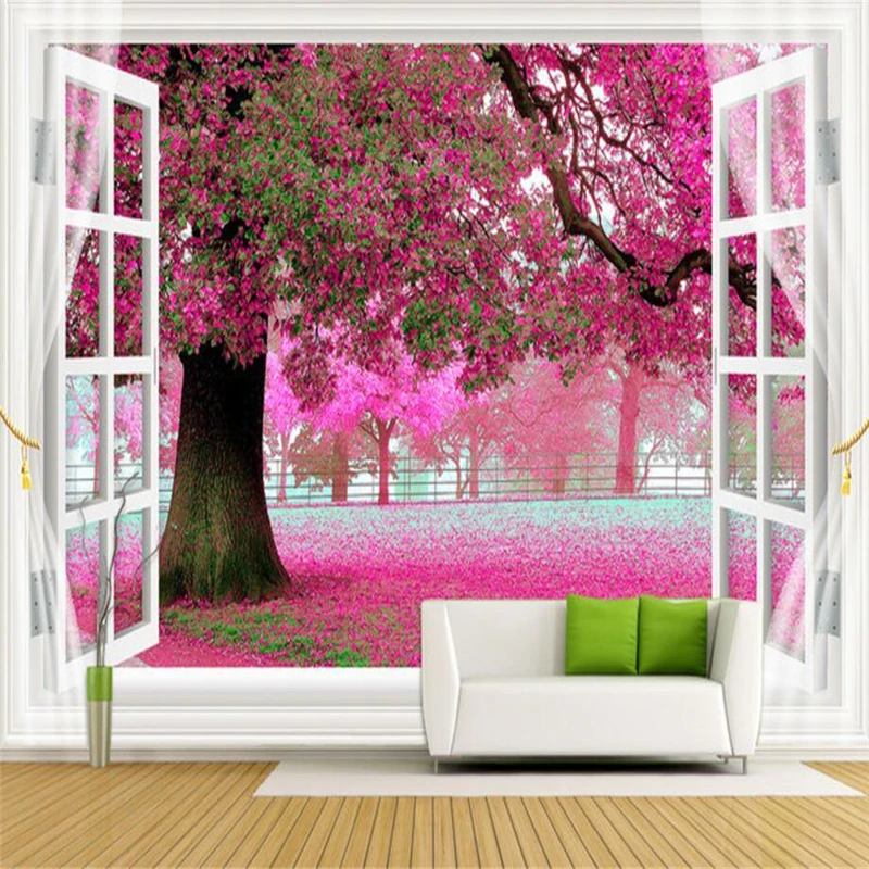 

beibehang Custom 3d wallpaper cherry tree mural TV background living room bedroom wall decoration
