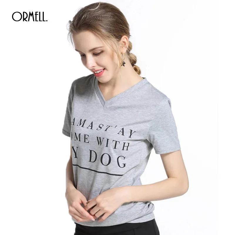 Ormell Vogue с принтом букв Для женщин футболка летние Повседневное комфорт S Топы