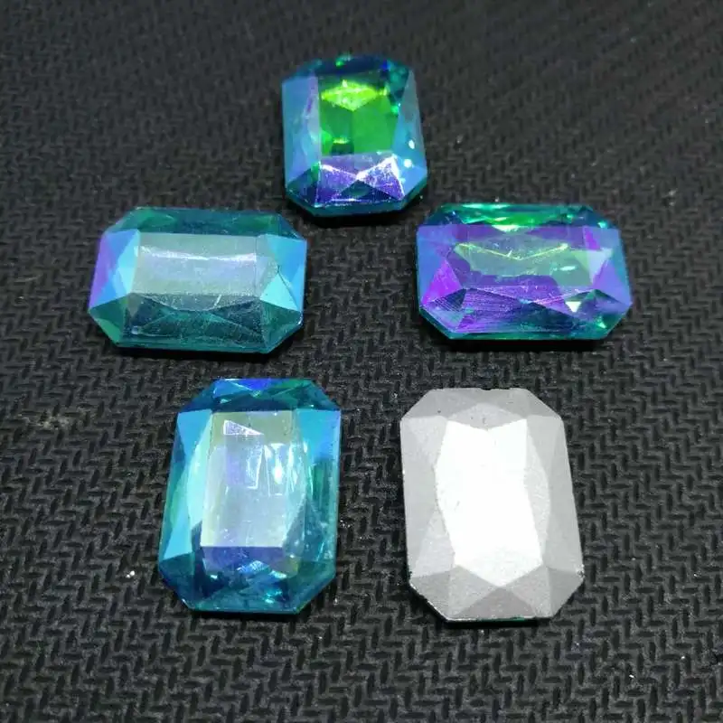 Бирюзовый синий AB RC из хрустального стекла для пошива стразразы задняя часть DIY