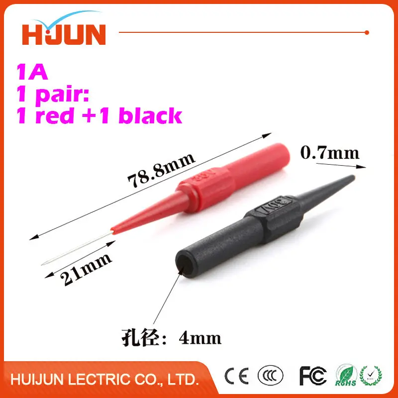 

1pair 2pcs L78.8mm Spring Test Probe Tips Insulated Test Wire Connector for Multimeter Stainless Steel Needle Test Leads Pin
