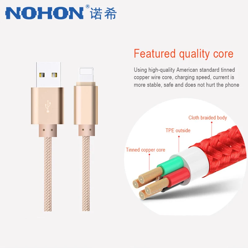 NOHON 3 в 1 USB кабель для iPhone X 8 7 6s Plus Кабель с разъемом микро типа C samsung S9 S8 Быстрая