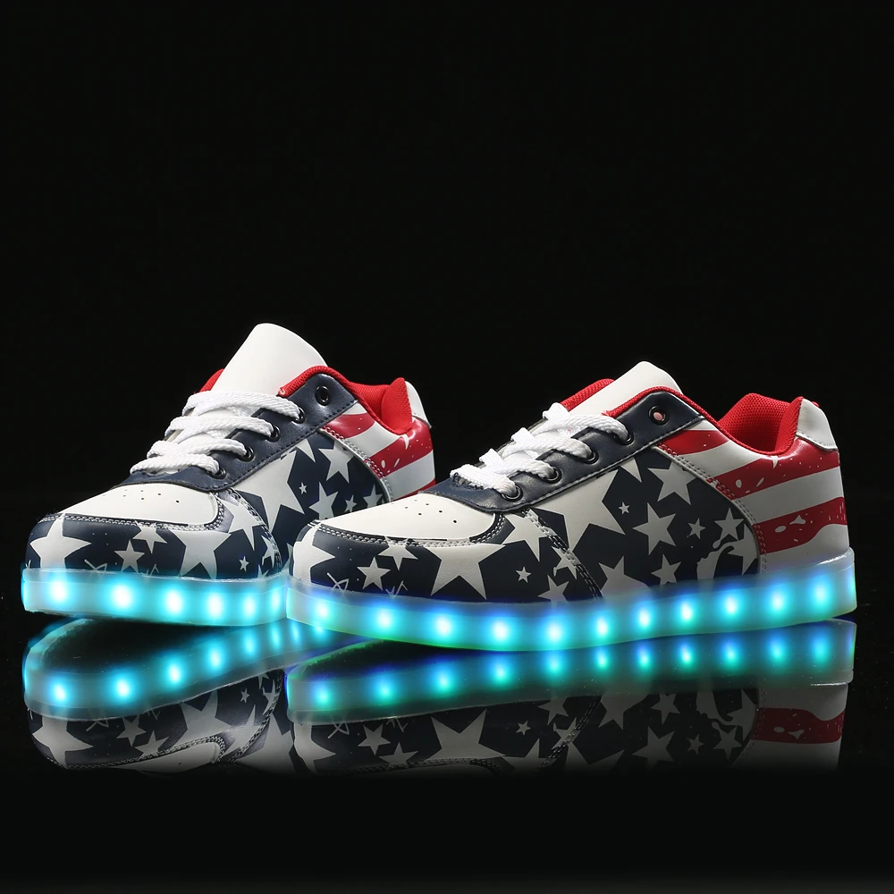 2017 Hot Sale Unisex Led led mens Shoes For Adults LED Casual USB Glowing Higth Quality Lace Up couple Luminous | Обувь