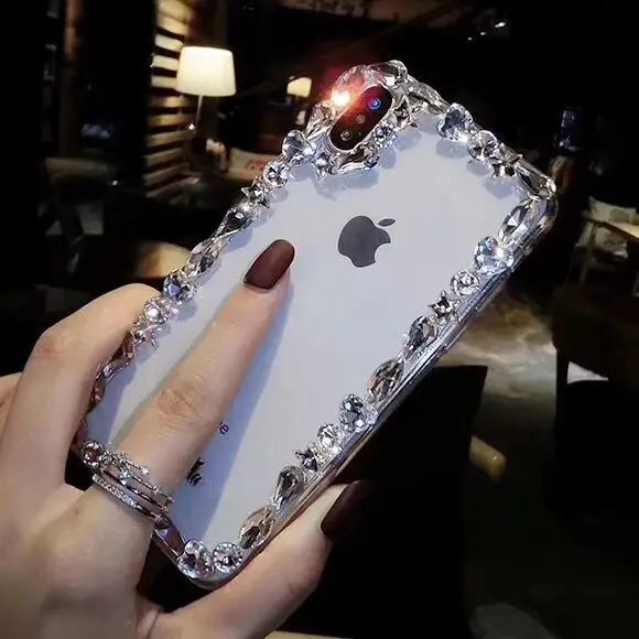 For iPhone 11 Pro Max X XS XMAX XR Case Luxury Glitter TPU Phone Cover 6 7 8 Plus Transparent Funda Coque |