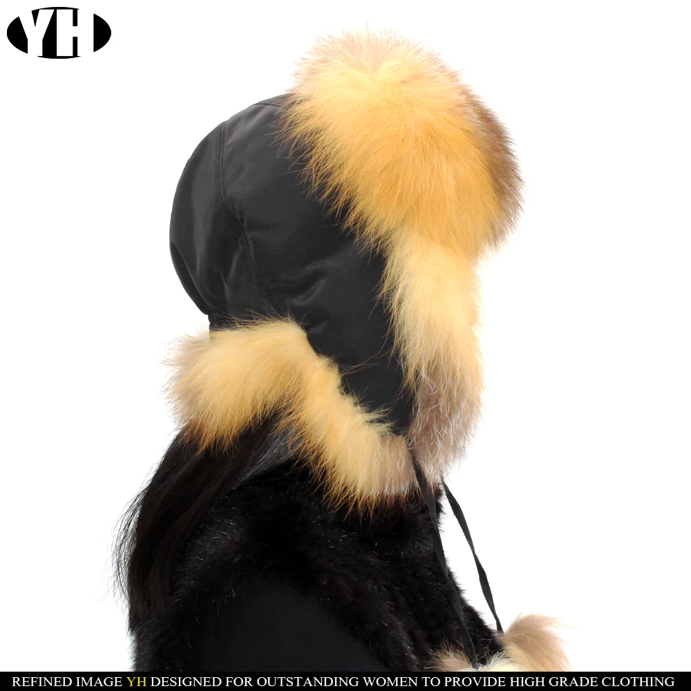 2019 Новое поступление женские шапки из натурального меха лисы енота русская