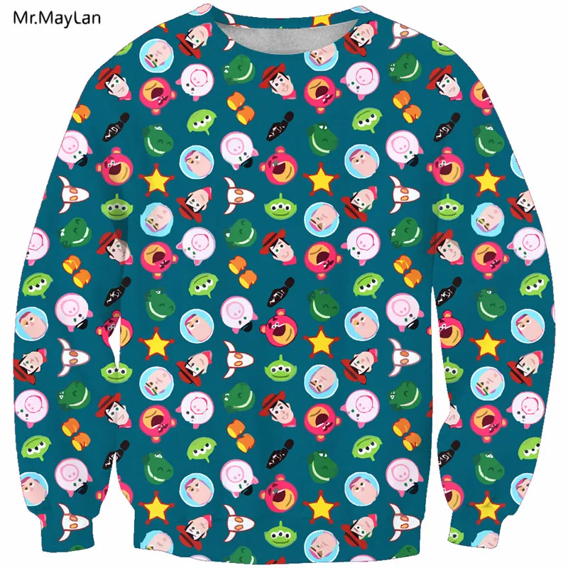 New fashion Unisex Sweatshirt 3D Toy Story Print Simple Hip Hop Casual Relaxtion Oversized 5XL Jackets Hipster Boys Coat Clothes