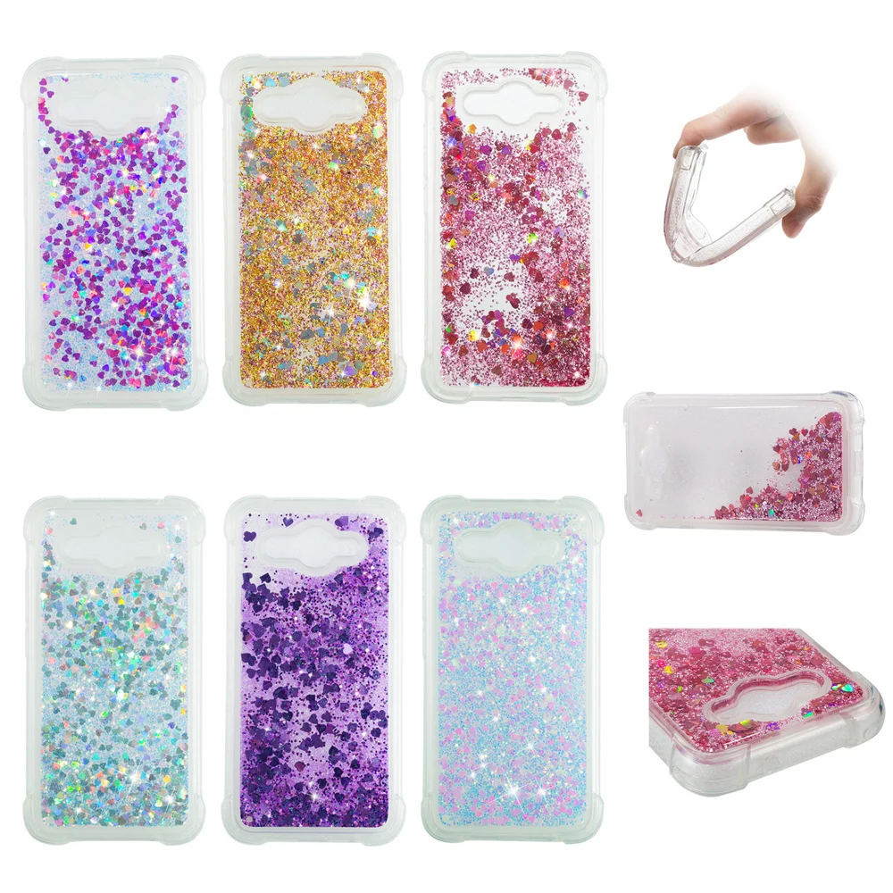 For Huawei Y3 2017 Cute Bling Soft Case Y5 Lite Glitter Dynamic Liquid Bumper Cover CRO-U00 CRO-L22 CRO-L02 CRO U00 L22 L02 | Мобильные