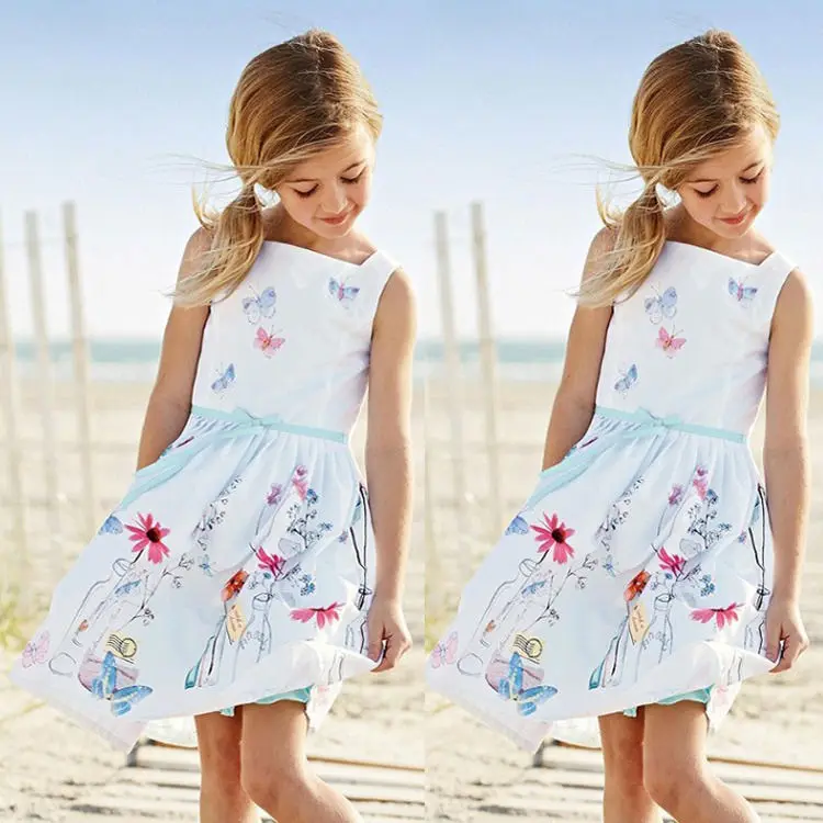 2017 Designer A-line Princess Dress Girl Clothes Character Pattern Baby Kids Costume Girls Dresses Summer | Детская одежда и обувь