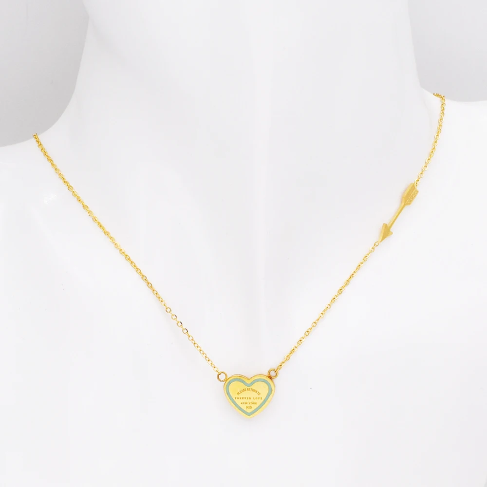 New Fashion Design Six Style Arrow And Love Heart Necklace Stainless Steel Women Luxury Jewelry Best Gift For Wedding | Украшения и