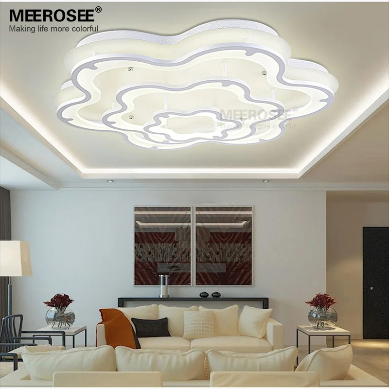 Новый Дизайн СВЕТОДИОДНЫЙ Потолочный Светильник Цветок Формы белая Акриловая