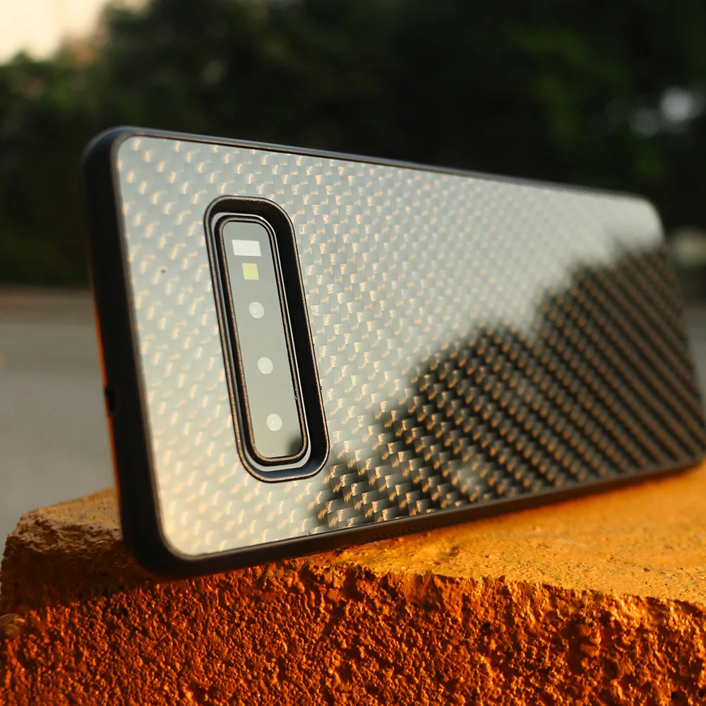 Ультрагибридный чехол из углеродного волокна для Samsung Galaxy S10 Plus с узором E