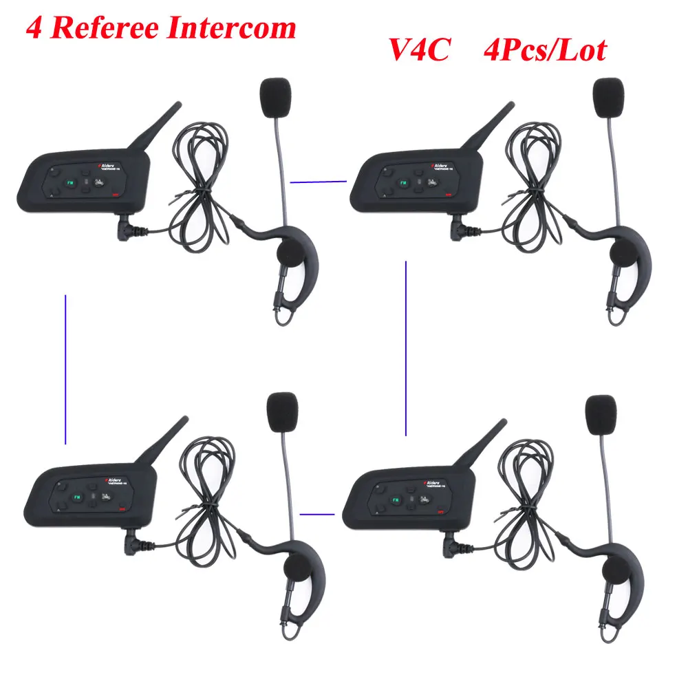 4 шт./лот Vnetphone V4C футбольный рефери полный Deplux Bluetooth матч домофон гарнитуры рация