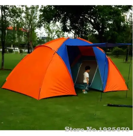 Роскошная двухслойная палатка для отдыха на природе 5-6 человек 2 комнаты 1 зал