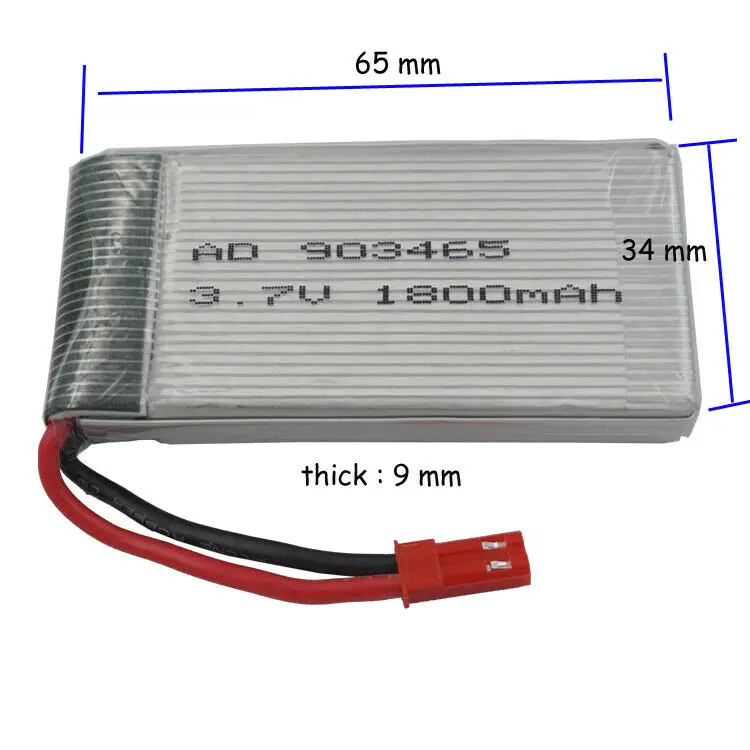 903465 25C 3 7 V 1800mAh аккумуляторная батарея для JJRC A6 модель квадрокоптера RC Дрон YX693 1 YX709