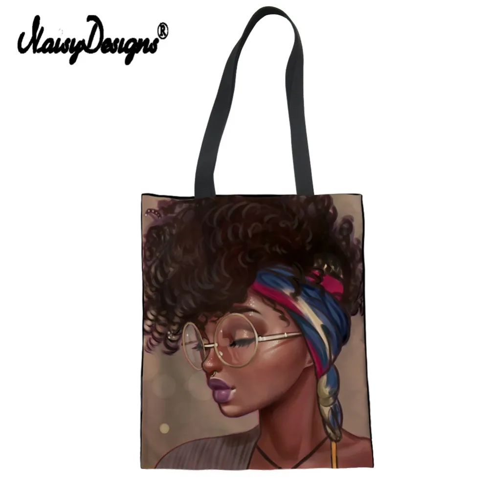 Бесшумные дизайнерские льняные холщовые женские сумки-тоут Bolsas Tela Eco Shoulder Shop Art Afro Lady с принтом женские пляжные хлопковые сумки на заказ Роскошные