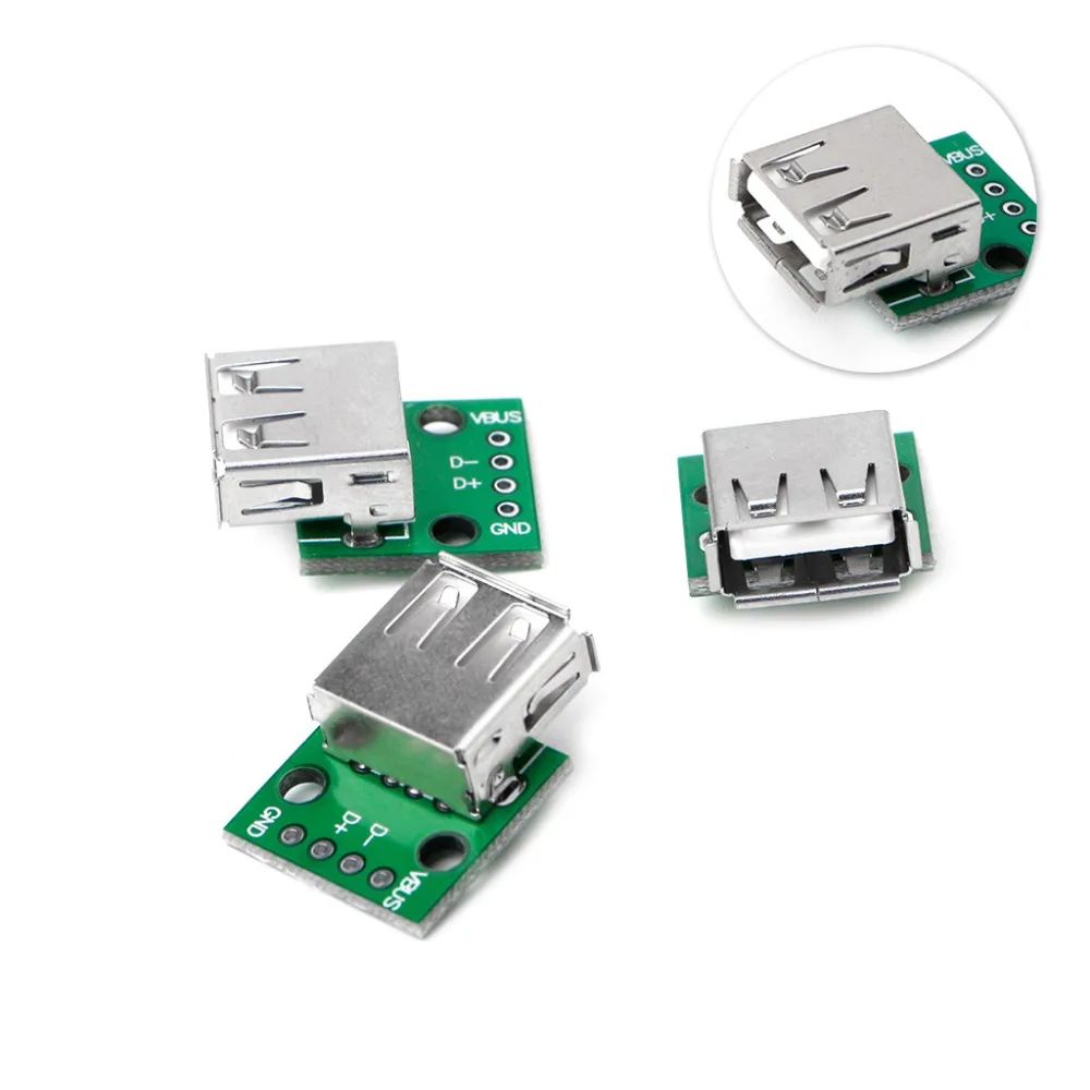 10 шт. USB 2 0 гнездо для DIP 4P адаптер разъем 54 мм сварная плата клеммы