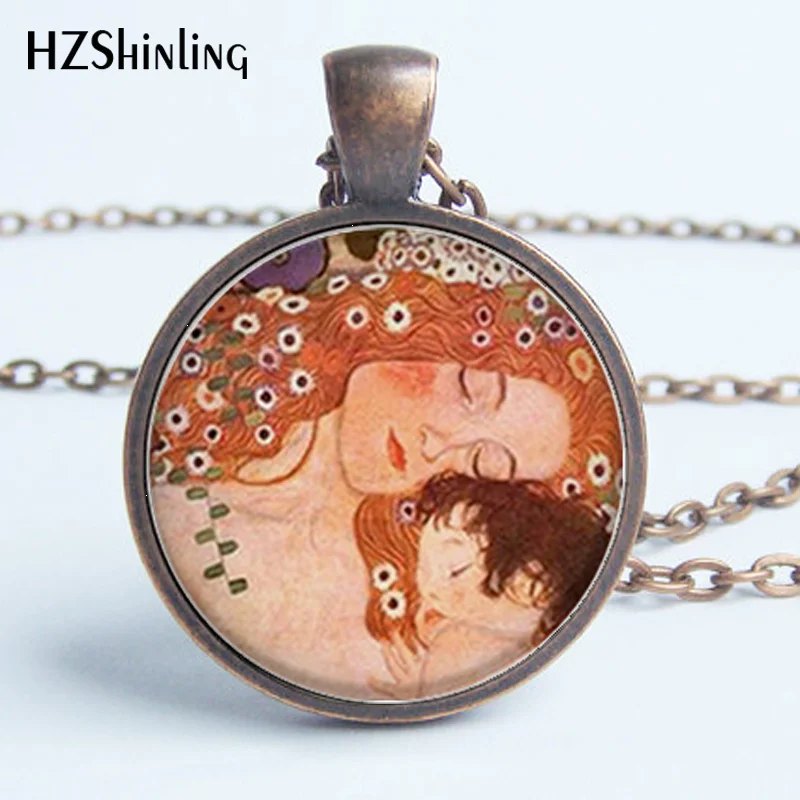 Художественный кулон мать и ребенок Klimt художественный художественные украшения