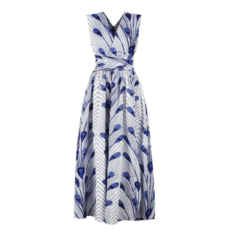 Сексуальные африканские макси платья для женщин 2019 Модная стильная одежда