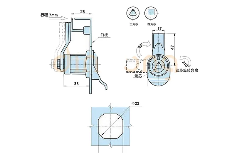 1 шт. MS816 роторный замок из нержавеющей стали для шкафа кулачковый
