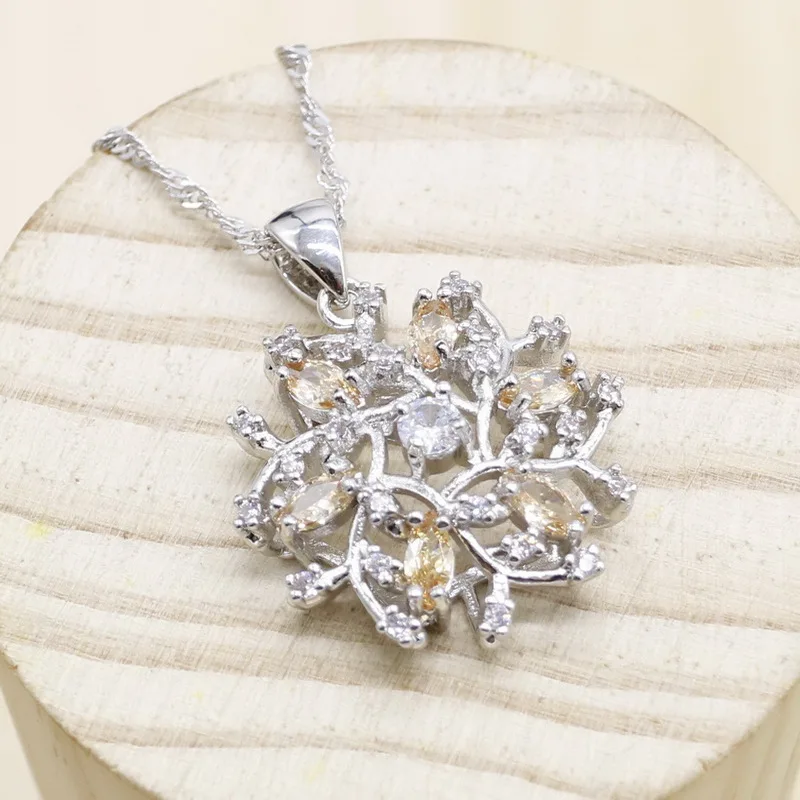 Женская подвеска серебряного цвета в форме цветка 6 цветов | Украшения и