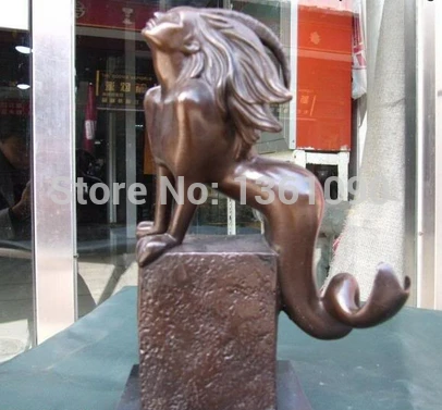 Xd 00974 9.5 &quotЗападная Чистая Бронзовый Вырезать Козерог женщина скульптура Статуя |