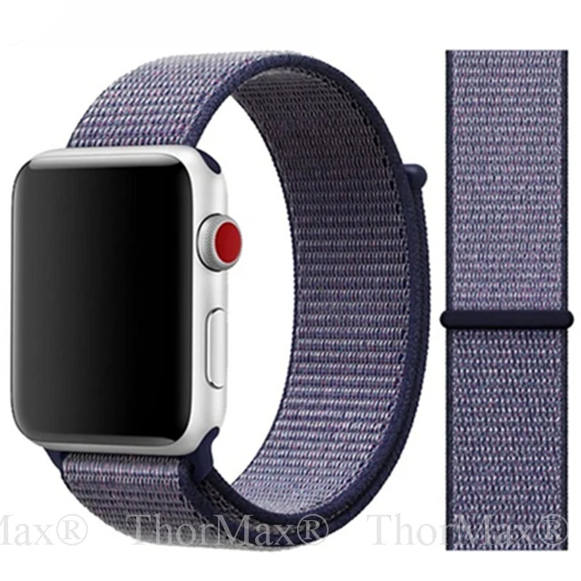 6-Midnight Blue Для наручных часов Apple Watch, версии мягкий нейлон 40 мм 44 мм для наручных часов iWatch, сменный ремешок спортивный петля для наручных часов Apple Watch 4 серии 3/2/1 38 мм 42 мм ремешок - Цвет ремешка: 6-Midnight Blue