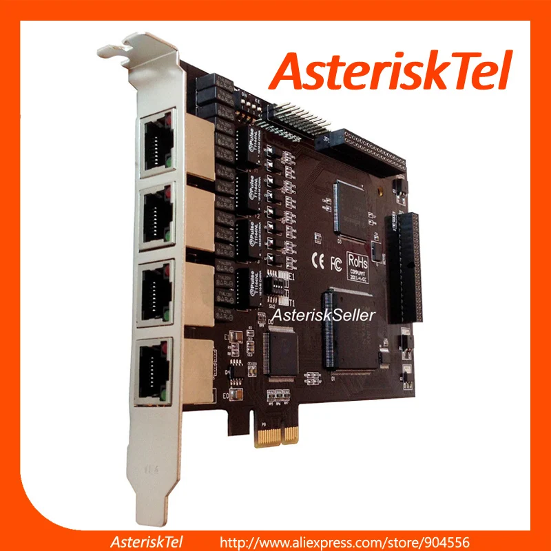 5 шт. 4 порта ISDN PRI карта TE420 PCI E с портами E1/T1 Плата E1 T1 поддерживает FreePBX Asterisk