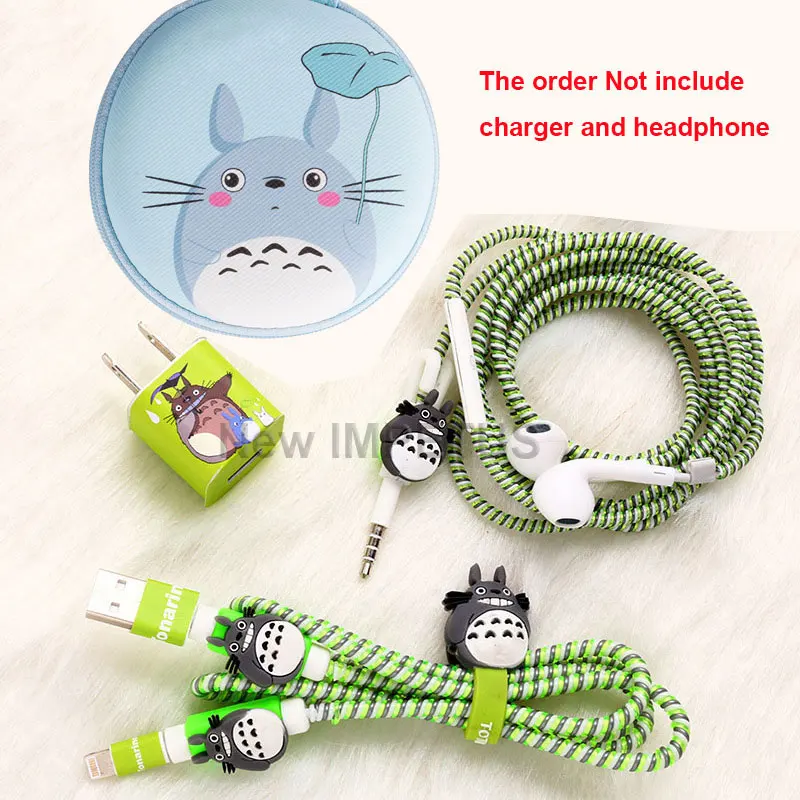 style 1 for iphone Большой круглый наушник сумка USB наушники протектор Набор с наклейки для зарядного устройства спиральный кабель протектор для iphone 5 6 7 8 кабель Winder - Цвет: style 1 for iphone
