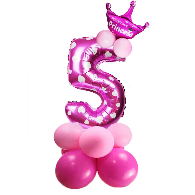 Figure Balloon 5 Шар Цифра количество шар День Рождения украшения Дети шар 1-й воздушный шар на день рождения номер надувные цифры деко день рождения - Цвет: Figure Balloon 5
