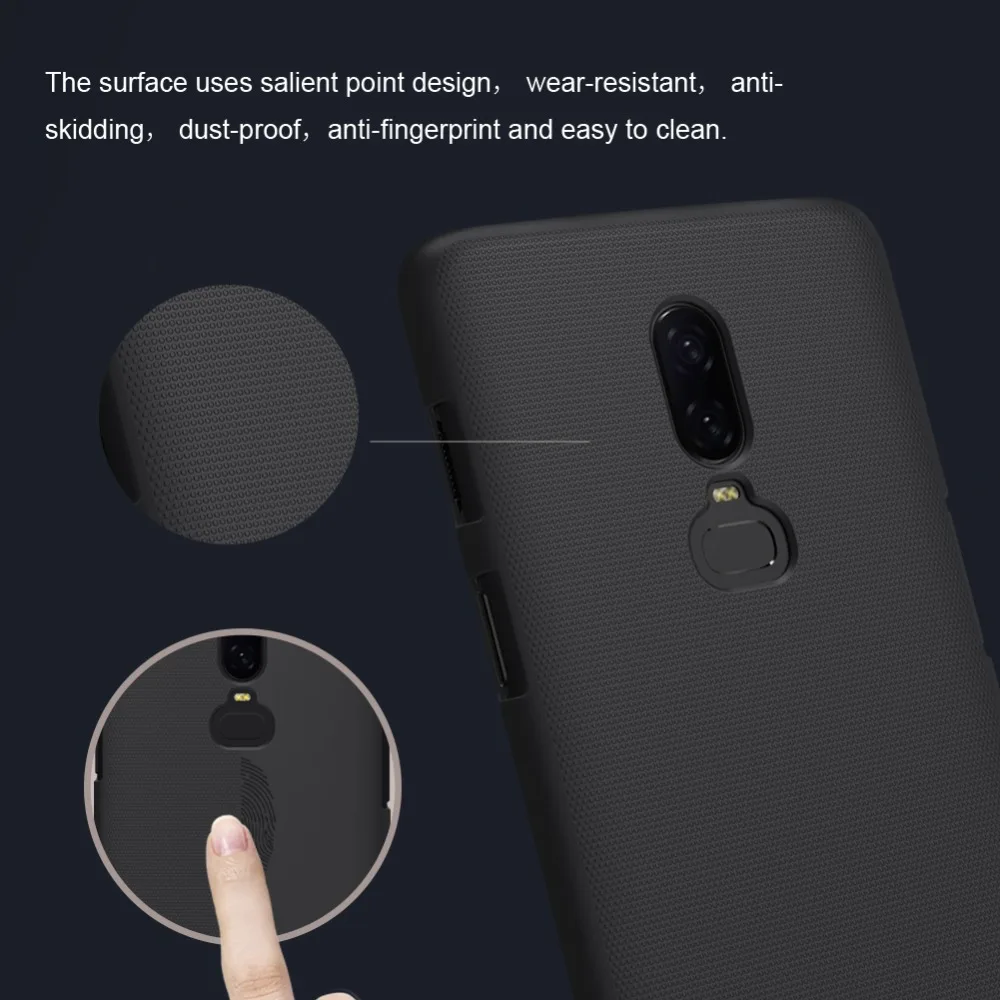 For OnePlus 6 Case Cover NILLKIN Hard PC Frosted Phone Bag One Plus A6000 A6003 Back Shockproof Protective Shield |