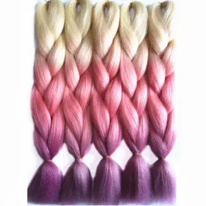 Полная Звезда 1 шт. розовые фиолетовые светлые волосы для русских женщин высокотемпературные волокна красочные прямые вязаные крючком косы синтетические волосы