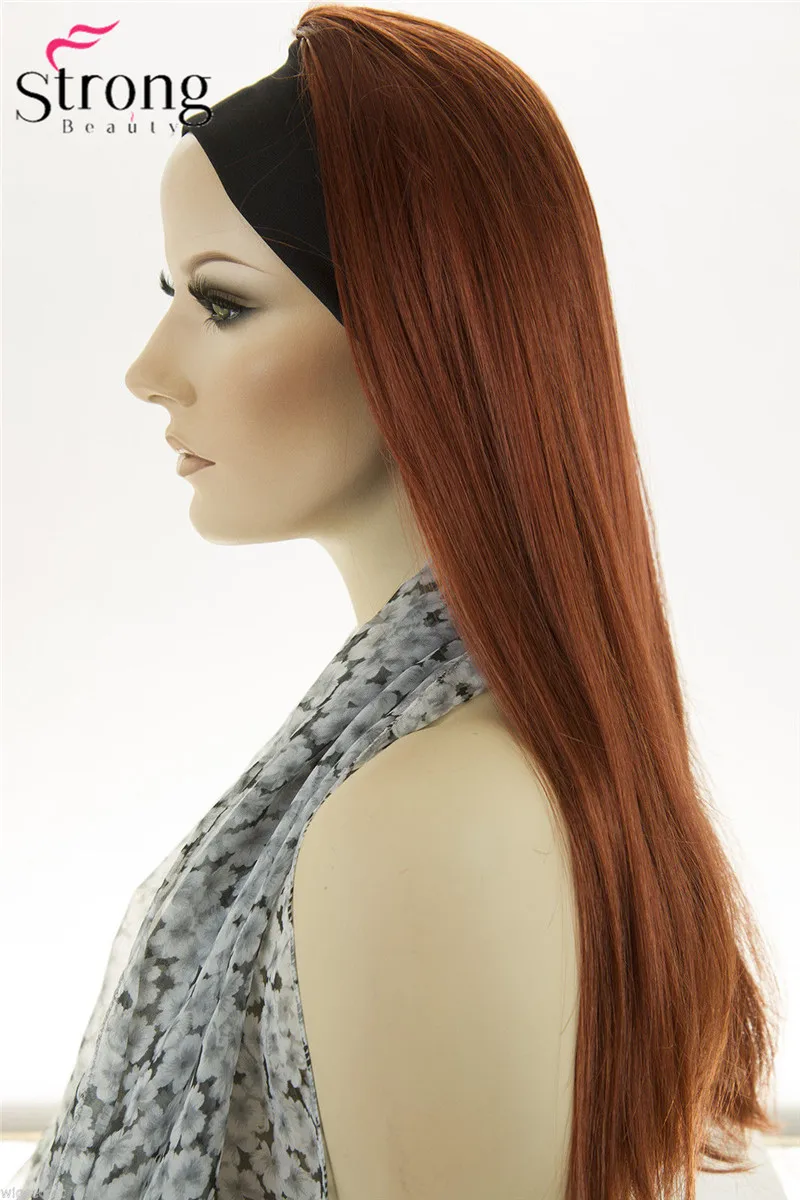 StrongBeauty 22 "длинный прямой медный красный синтетический парик с головной