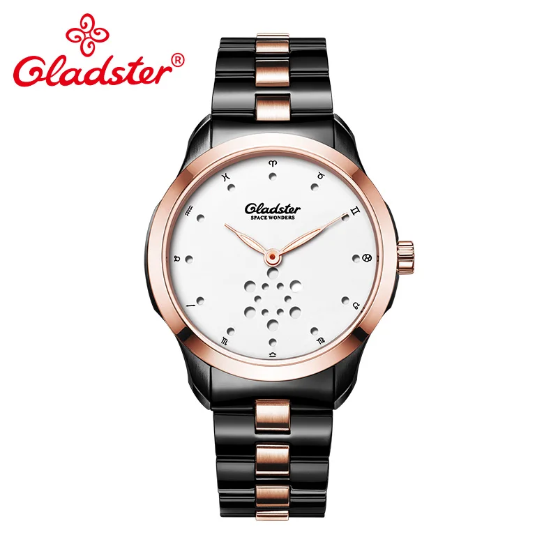 Супер Светящиеся мужские наручные часы Gladster роскошные японские Кварцевые