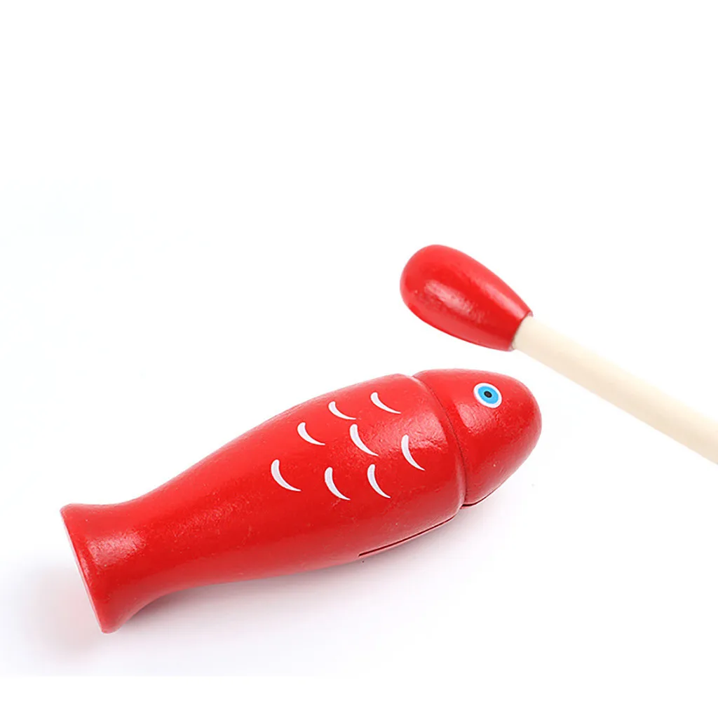 Детская игрушка детская деревянная рыба ударная музыкальная детский инструмент