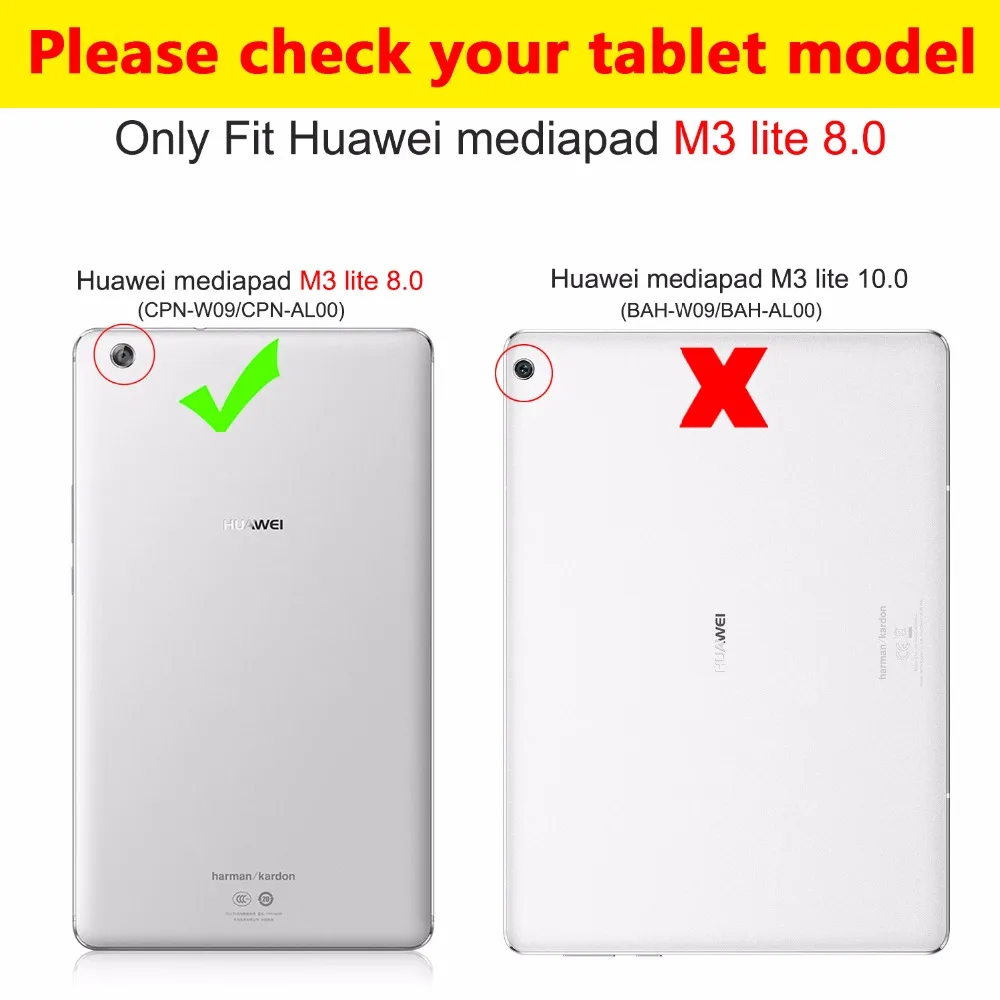 Бесплатная ручка + пленка для Huawei MediaPad M3 Lite 8 0 дюйма CPN L09 W09 трехслойный смарт чехол