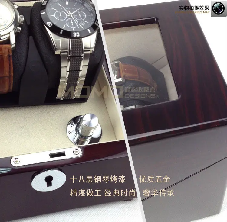 2 + 0 слоты автоматическое роскошь дерево часы намотки Двигатель с