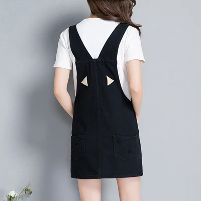 summer dress Джинсовый сарафан, джинсовое платье, красное джинсовое платье для женщин, плюс размер, Летние повседневные Мини платья, ropa mujer,, Корейская одежда для женщин - Цвет: summer dress