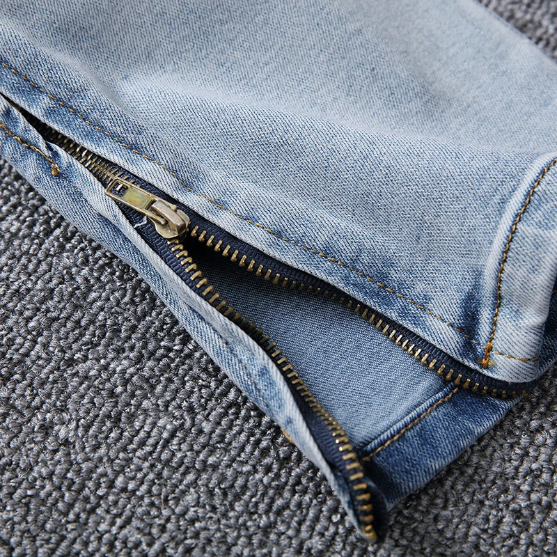 Мужские обтягивающие джинсы HMILY светло-голубого цвета мужские облегающие модные