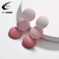huidang fall winter new paint gradient color stacked round disc statement earrings for women