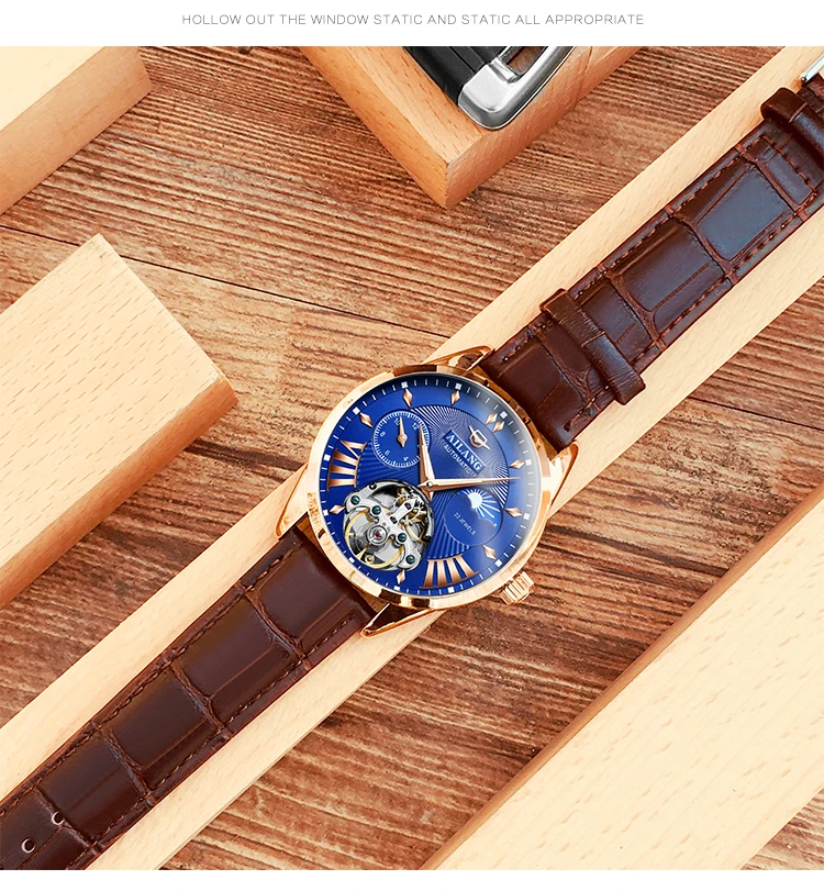 AILANG качественные мужские часы Tourbillon Мужские солнцезащитные/лунные фазный автоматический швейцарские дизельные часы Механ