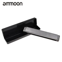 hot sale tremolo harmonica mouth organ 24 double holes with 48 reeds key of c free reed wind instrument with silver case