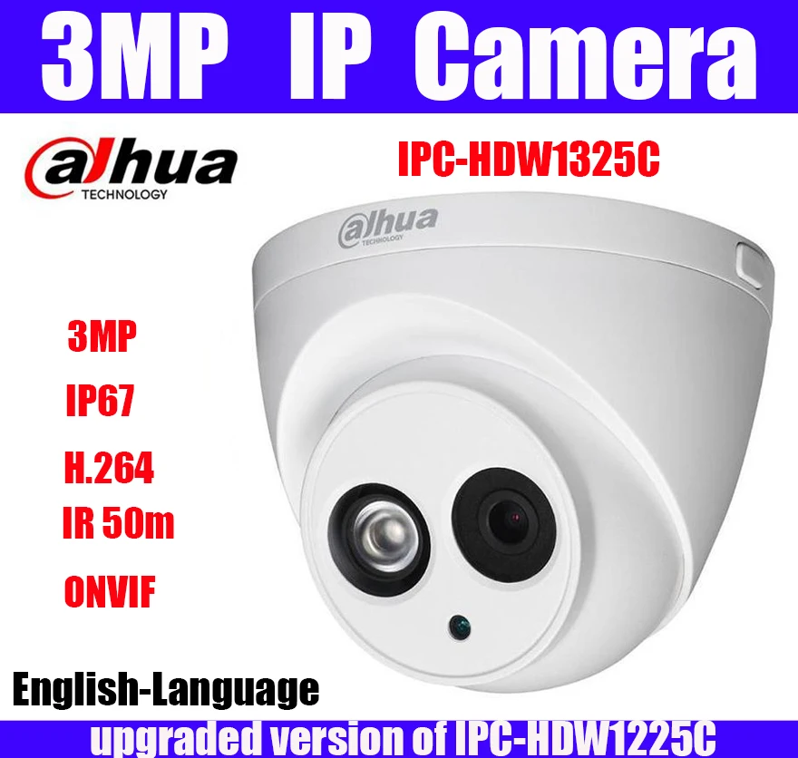 3MP IP камера IPC HDW1325C H.264 ir 50m ipc английская 3 6 мм не может обновлять замену hdw1225c cctv