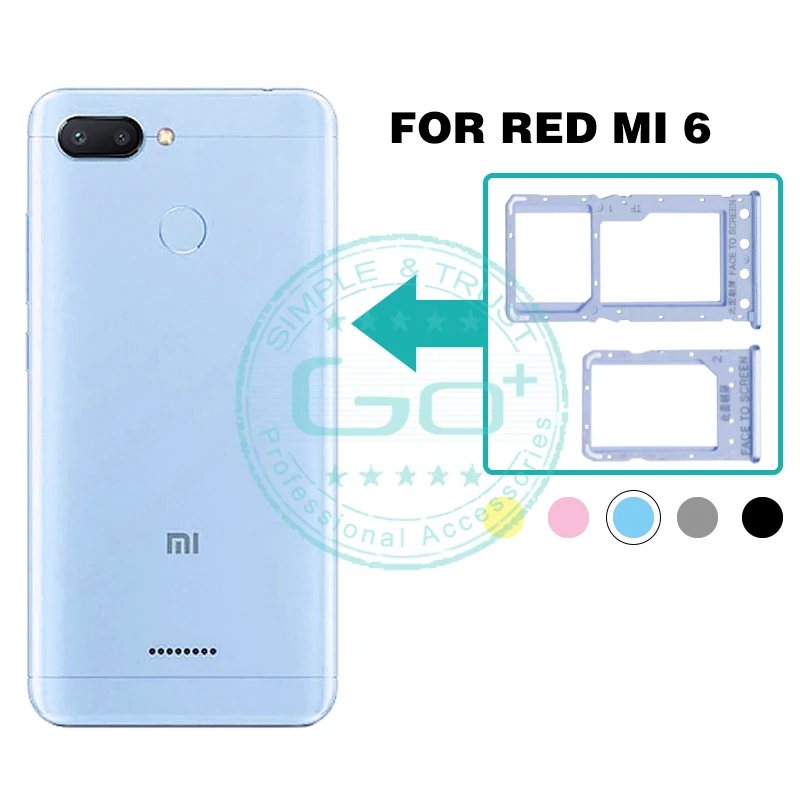 Для Xiaomi Redmi 6 двойной лоток со слотом для сим карты держатель Micro SIM + карт памяти SD
