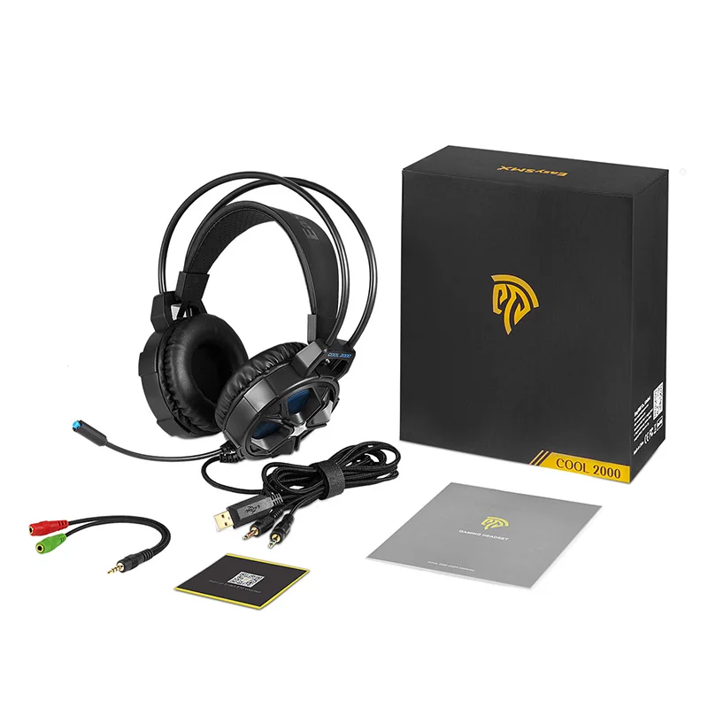 Оригинальный прохладный 2000 игровая гарнитура с микрофоном светодиодный для PS4 XBox